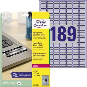 Avery Zweckform Silver Nameplate Label 25.4 X 10 mm 3,780 Labels/Pack Promotional Stickers - Product Image 1