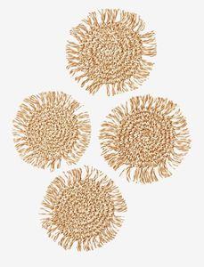 Durable Raffia <b>Coaster</b> With Round Braided Pattern Perfect For Hot And Cold Drinks On Any <b>Table</b> Surface - Product Image 6