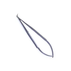 Micro-tesoura 90 ângulo plano afiado cabo fino de aço inoxidável 7 ''18 cm" aço alemão micro cirurgia Tesoura