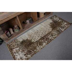 พรมปูพื้นสไตล์ตุรกีโบราณสีเบจแบบคลาสสิกงาน2.3x6.3ft ทำด้วยมือทำจากผ้าขนสัตว์เนื้อเหนียวเย็บปะติดทำจากยางสี่เหลี่ยมผืนผ้าสำหรับห้องนั่งเล่น - Product Image 5