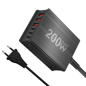 Nuevo cargador de escritorio GaN de 200W, estación de carga rápida de 6 puertos con SCP y PD 3,0 100W <span class=keywords><strong>USB</strong></span> <span class=keywords><strong>C</strong></span> para <span class=keywords><strong>MacBook</strong></span> <span class=keywords><strong>Pro</strong></span> y iPhone 15/14/13 - Product Image 5