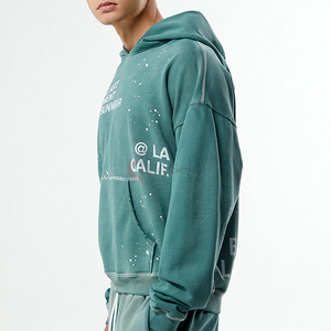 Pull à capuche unisexe 100% coton uni couleur unie conception personnalisée décontracté Streetwear Hoodies fabricant - Product Image 2