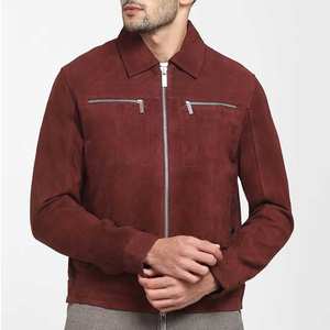 Chaqueta de Cuero de Gamuza para Hombre, Estilo Moderno, con Cierre Frontal, Gruesa, de Cuero Vacuno Auténtico, Impermeable y Transpirable - Product Image 1