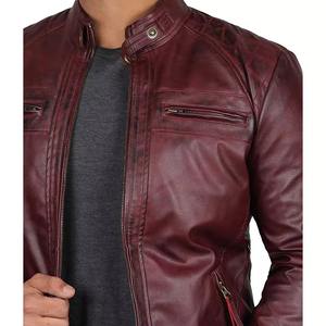 Chaqueta de Cuero Genuino Premium para Hombre, Estilo Motero Personalizado, Venta al por Mayor OEM - Product Image 2