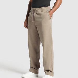 Jogging pour homme en coton brun, dernier design, séchage rapide, lavé, respirant, ample, jambe droite, avec poches latérales - Product Image 1