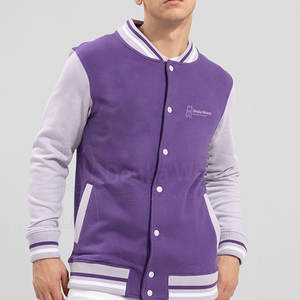 Chaqueta Letterman de lana acolchada con mangas de cuero y diseño personalizado OEM para hombre, ropa al por mayor de fibra de algodón personalizada. - Product Image 2
