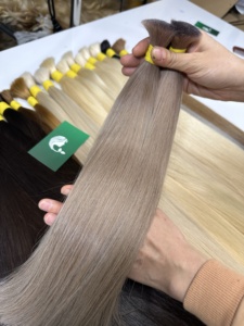 ผมมนุษย์แท้นุ่มเนียนนุ่มสำหรับต่อผมผมตรง100กรัมสีบลอนด์แบบชาวรัสเซียเรมี่จำนวนมาก - Product Image 6