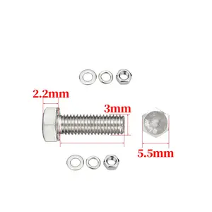 Acero inoxidable personalizado 304 6 #-32 Unc 3/8 16 Unc Tornillo Tornillos y tuercas hexagonales