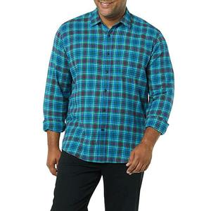 OEM moda hombres franela tela camisa Material 100% algodón manga larga pecho bolsillos botón cierre interior tejido cuello etiqueta - Product Image 1