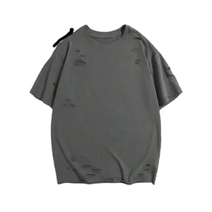Camiseta de lavado suave de gran tamaño desgastada vintage de alta calidad OEM para hombre, camiseta en blanco que busca un diseño personalizable - Product Image 1