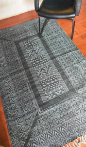 Tapis gris 100% coton faits à la main, tapis imprimés en blocs avec motif brodé pour décoration intérieure extérieure de voiture et de jardin - Product Image 5