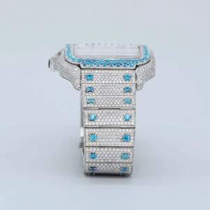 นาฬิกาข้อมือสแตนเลสสตีลสองสี ขนาด 20 มม. รุ่นโบราณ ลิมิเต็ดอิดิชั่น หรูหรา ประดับเพชรโมอิสซาไนต์ หน้าปัดอะนาล็อก คุณภาพสูง - Product Image 3