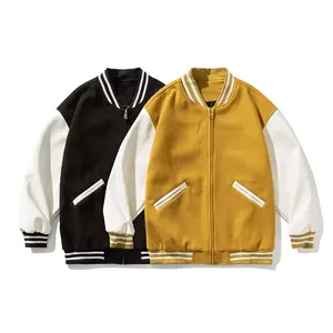 Chaqueta Bomber Excepcional para Hombre, Diseño Entallado, Estilo Universitario de Béisbol, Vintage, Impermeable, Transpirable, de Lona, para Invierno - Product Image 6