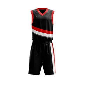 Manufacturer Sports Basketball Uniform Supplier Quality Customized Wholesale Latest Youth Black Basketball Uniform Design