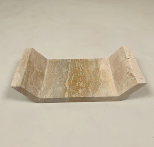 Bandeja de mármol travertino de Color blanco, tabla de quesos de piedra rústica y plato para servir para bodas, catering, hotel, restaurante - Product Image 3
