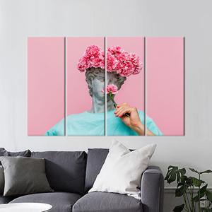 Buste Masculin Antique Élégant avec Bouquet de Œillets, Impression sur Toile, 4P : Prêt à Accrocher - Product Image 1