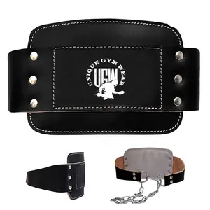 Ceinture de musculation en cuir personnalisée, ceinture de musculation pour dips, chaîne en métal lourd, vente en gros, ceintures en cuir de la meilleure qualité, service OEM - Product Image 1