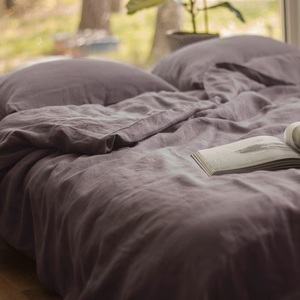 Luxurious 3-<b>Pc</b> European Linen Duvet <b>Set</b> 200TC for Queen King Sizes 2 Pillowcases Pure European Linen Wholesale Weddings Hotels - Product Image 1