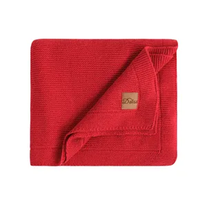 棉毯130*150厘米红色毯针织最优惠价格电视毯专用针织床ALINA高品质家居Tekstile