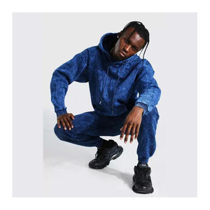 Sudadera con capucha acolchada de invierno personalizable para hombre, jersey de patrón sólido, estilo lavado con ácido, estampado Digital, cuello con capucha hecho en fábrica - Product Image 2