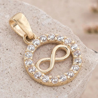 Cercle avec chaîne en diamant Infinity Collier pendentif solitaire avec cadeau d'anniversaire en or jaune 14 carats 18 carats cultivé en laboratoire pour elle-DS0537
