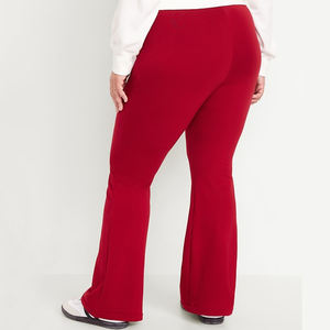 Vente en gros de pantalons de jogging évasés pour femmes 100% coton respirant large jambe droite pantalon de survêtement à vendre - Product Image 3