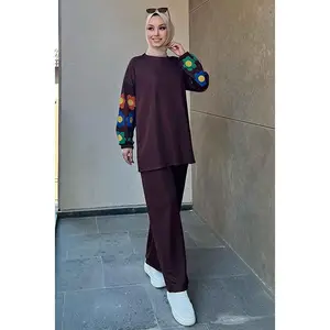 Brown Tunic And Trousers Combination 100% Polyester Black Color It Is A Sweat Proof Fabric Provides Comfort