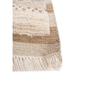 Alfombra Afgana de Lana Tejida a Mano, Color Marfil, 9x12, Diseño Geométrico Rectangular, Estilo Tabriz, para Entrada, Pasillo, Uso Doméstico - Re-1479 - Product Image 4