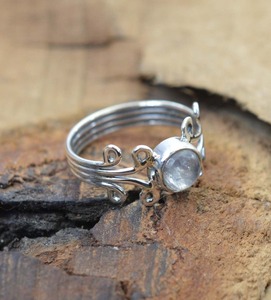Boho Style classique bague bijoux pour femmes bijoux en argent 925 en argent Sterling pierre de lune pierres précieuses à la main bague cadeau pour l'amour - Product Image 4