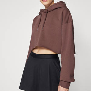 Haut à capuche court pour femme personnalisé, imperméable, respirant, en polyester, avec impression sérigraphique, manches longues, tissu épais, service OEM, printemps/automne - Product Image 6