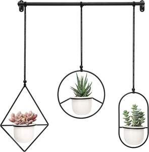 Jardinière murale en fer de luxe pour la décoration murale du salon avec un cadre en métal élégant et un porte-plante - Product Image 6
