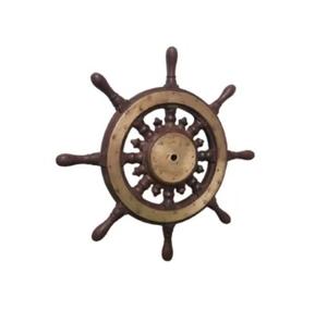 Natural Finished Mid century Modern Nautical Beach Wooden Boat <b>Ship</b> Steering <b>Wheel</b> Home Boat Indoor Boat <b>Ship</b> Decor Usage - Product Image 4