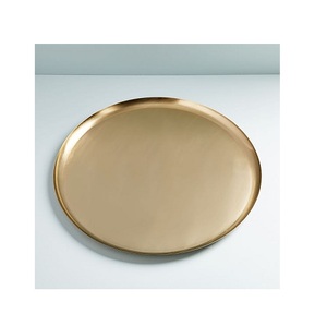 Plateau de service en métal fini doré de super qualité avec poignée Fabricant de plateau de service en métal fini cuivre - Product Image 6