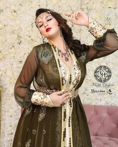 2025 2026 recién llegado caftán marroquí vestidos musulmanes tradicionales ropa de estilo informal y accesorios de tela de gasa de seda - Product Image 5