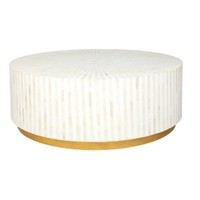Table basse en incrustation d'os de luxe - Table d'appoint indienne artisanale avec finition haut de gamme, élégante pièce maîtresse pour le salon