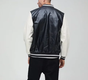 Custom Winter Varsity Lettermen Jacket Mangas de cuero de alta calidad College Baseball Lettermen Chaquetas para hombres - Product Image 3