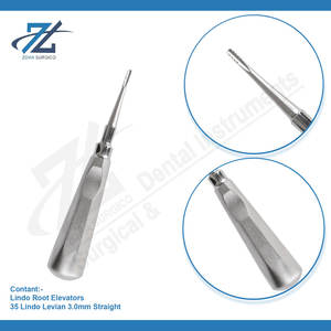 Lindo Levien 3.0mm Straight Root Elevator German High Quality Stainless Steel <b>Dental</b> Extraction Elevators Manufacturer Pakistan - Product Image 3