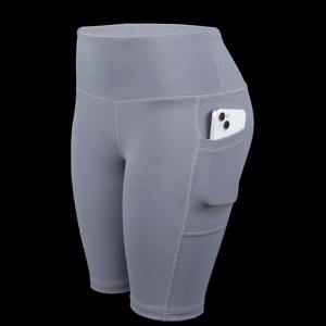 กางเกงขาสั้นเอวสูงไซส์ใหญ่พิเศษสำหรับผู้หญิงกางเกงขาสั้นออกกำลังกายเล่นโยคะแนวสตรีททรงสูงกระเป๋านักขี่จักรยานฟิตเนส XS - Product Image 3