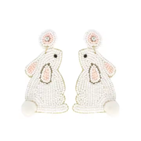 Cadeau de mariage de Pâques à la mode plaqué or Zircon boucles d'oreilles perlées lapin indien carotte lettre Hop fabriqué par MD artisanat