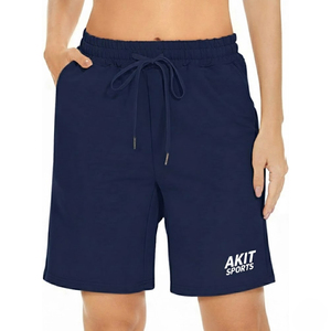 Shorts décontractés pour femmes en coton 100% respirant, de qualité supérieure, avec impression de logo personnalisée, prix de gros - Product Image 1
