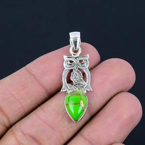 Joyería de piedras preciosas turquesa para mujer, colgante de estilo bohemio de plata, joyería de plata de ley 925, colgante hecho a mano, regalo para mamá - Product Image 2