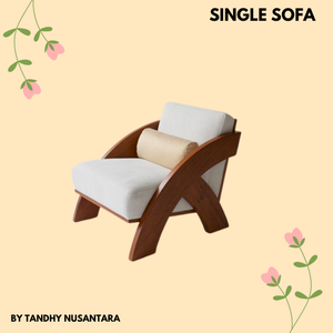 Sillón de sofá de madera de tela de sofá de diseño moderno con tela de poliéster de primera calidad para sala de estar hecho en Indonesia - Product Image 6
