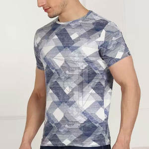 T-shirt à col rond pour homme, imprimé personnalisé, séchage rapide, coupe classique, respirant, motif uni, sublimé pour la remise en forme et l'entraînement en salle de sport - Product Image 1