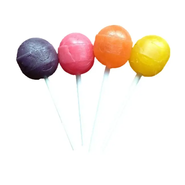 Fruit Flavor Colored Lollipop Candy available in both gum type and without gum type with bunch and double twisted wrap pack