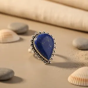 Anillo de Plata 925 para Mujer con Piedra Preciosa de Lapislázuli, Joyería Suelta - Product Image 3