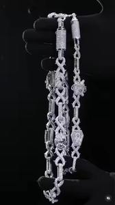 925 plata esterlina 15mm moissanita perla collar cubano para Mujeres Hombres Hiphop joyería Iced Out cadena collar Pass Tester regalo - Product Image 2