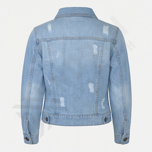 Veste en jean streetwear personnalisée pour homme, tendance, déchirée, boutonnée, veste en jean tendance, décontractée et élégante, collection de vêtements d'extérieur - Product Image 2