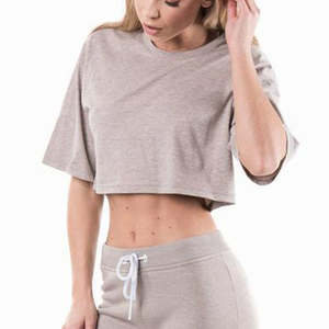 T-shirts Hip Hop surdimensionnés pour femmes de haute qualité en gros | T-shirt Streetwear à col rond et épaules tombantes en 100% coton - Product Image 5