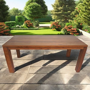 Table de cuisine finition lisse finition brillante moderne du milieu du siècle fabriquée au Vietnam finition résistante aux rayures en bois dur durable | WT505P6 - Product Image 1