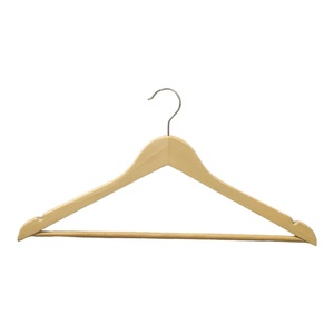 Wholesale Vietnam Made Pine Wooden Hangers with Stainless Steel Hook Custom Logo Durable Wood Clothes Hangers Low MOQ - Product Image 2